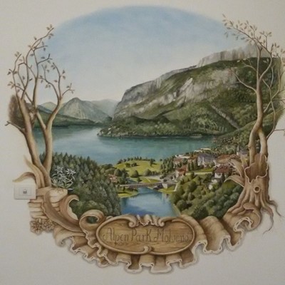 dipinto su parete residence alpen park Molveno (TN)
